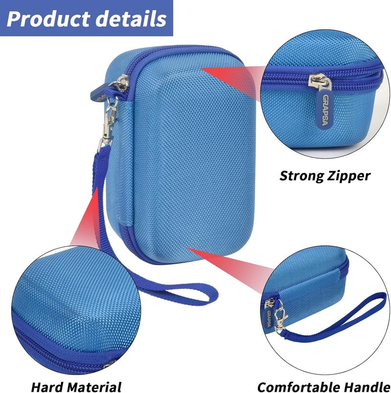 Grapsa Digital Camera Case Compatible with Duluvulu for Oiadek for Zostuic for TEBNGIHNM for Canon G7 X Mark III/II 4K Vlogging Camera. Storage Holder Bag for Canon PowerShot (Box Only) - Blue - Image 3